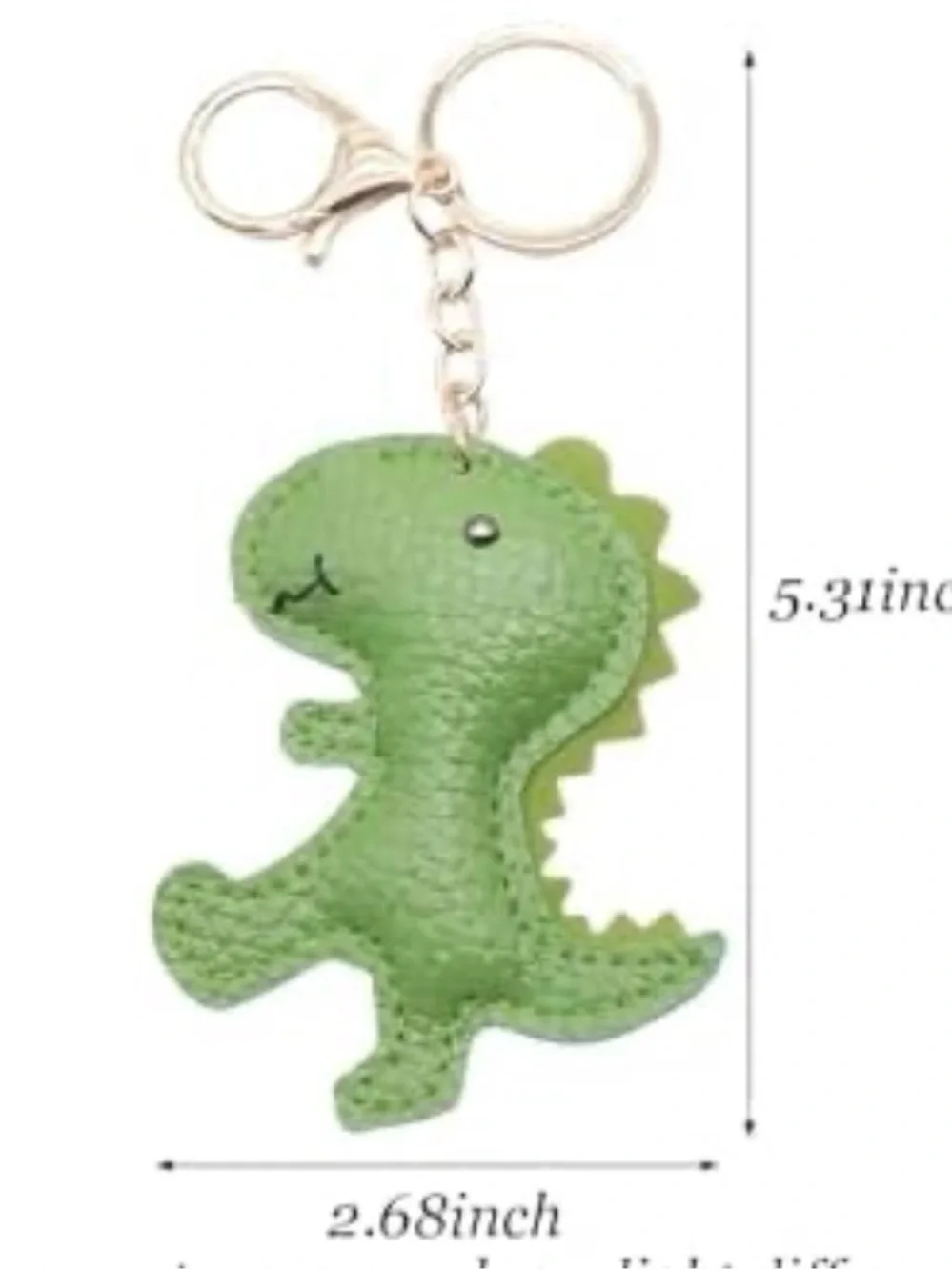 Dinosaur Keychain Bag-charm - Cute Plush Accessory - Gold Green NWT
